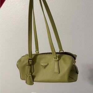 Prada Sage Green Leather Shoulder Bag